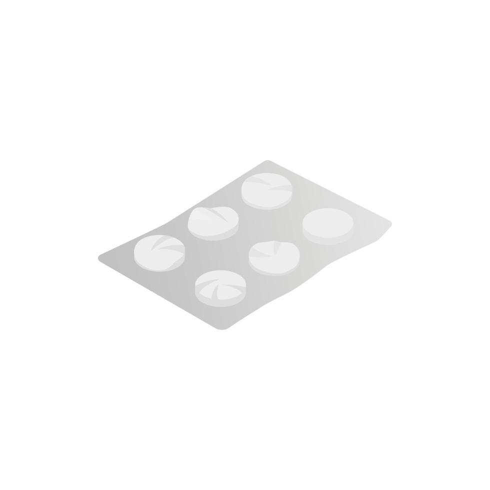 Used pill package icon, isometric 3d style vector
