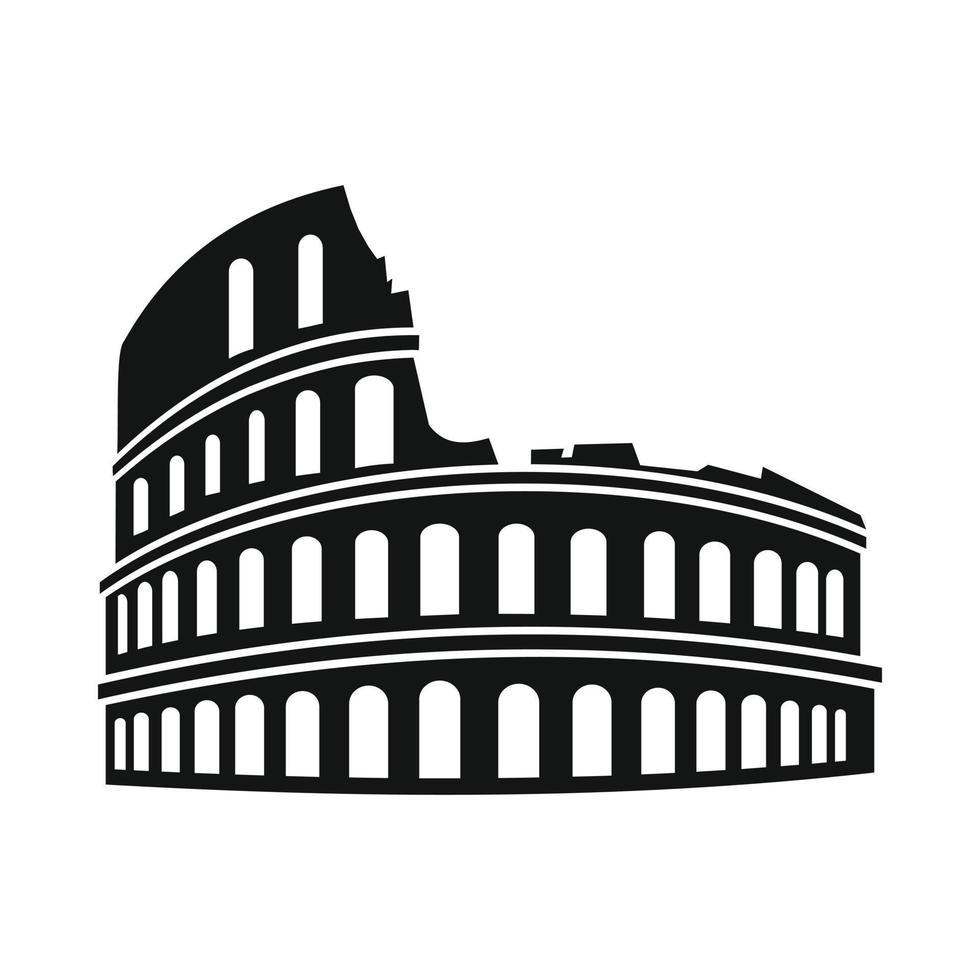 Roman Colosseum icon, simple style vector