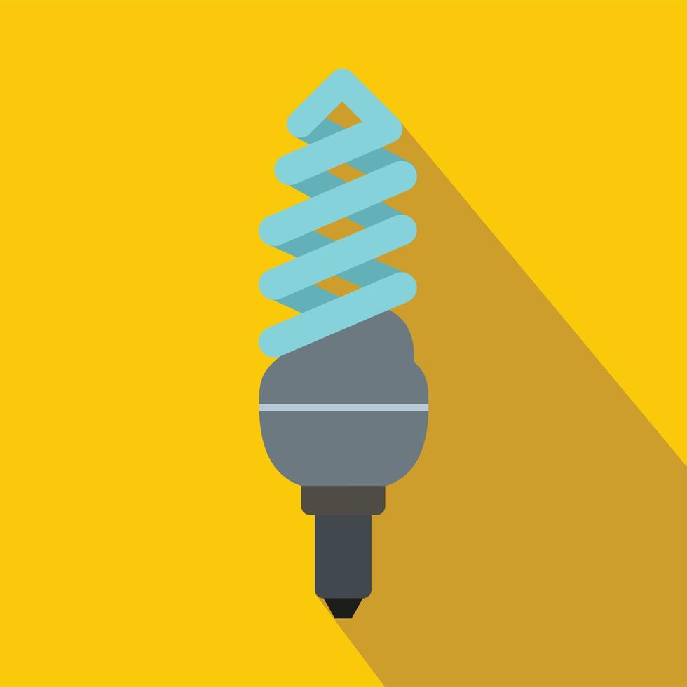 Fluorescent lamp icon, flat style vector