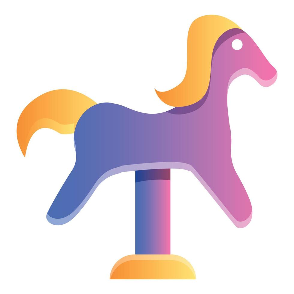 Rocking horse icon, cartoon style vector