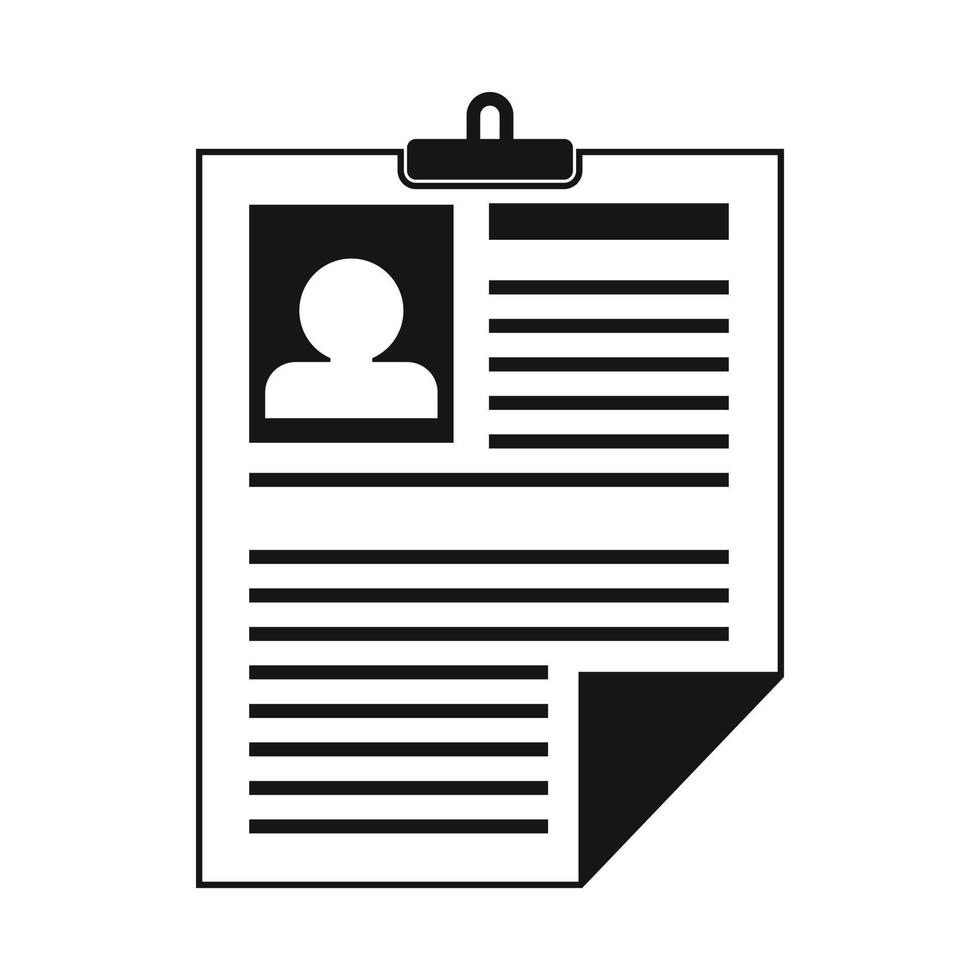 Resume icon in simple style vector