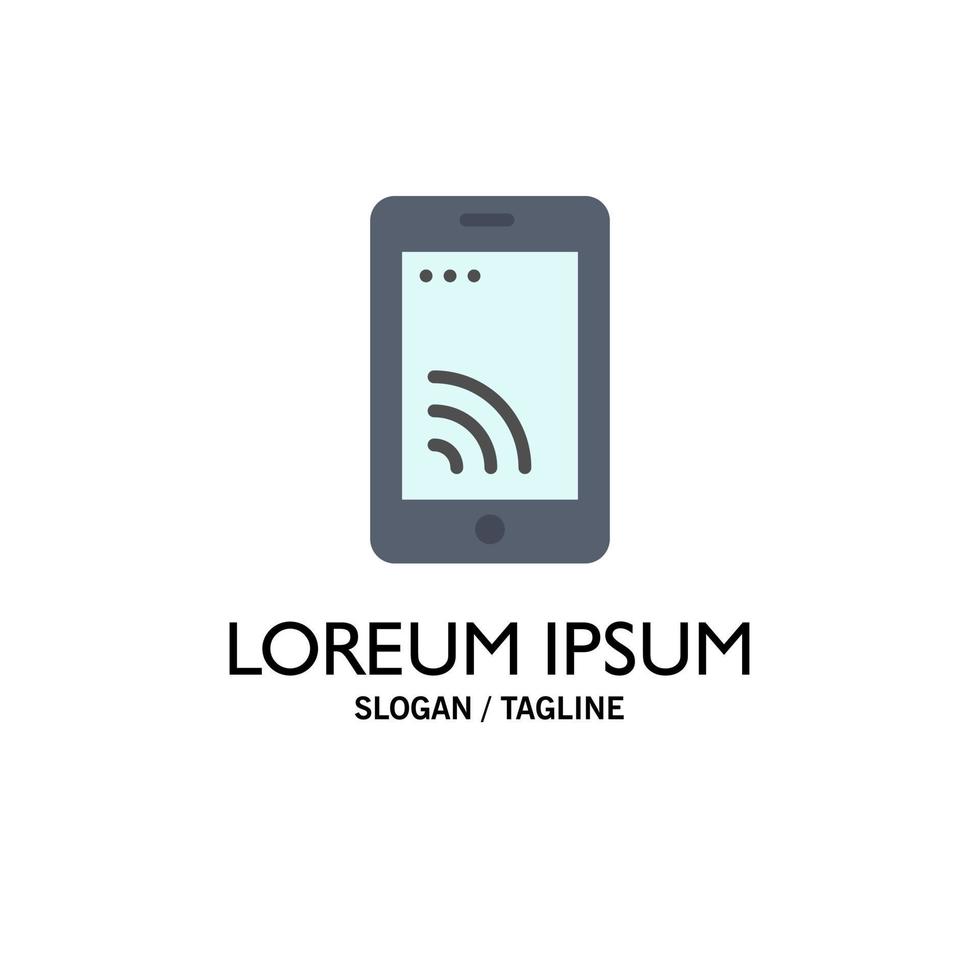 Mobile Cell Wifi Service Business Logo Template Flat Color vector