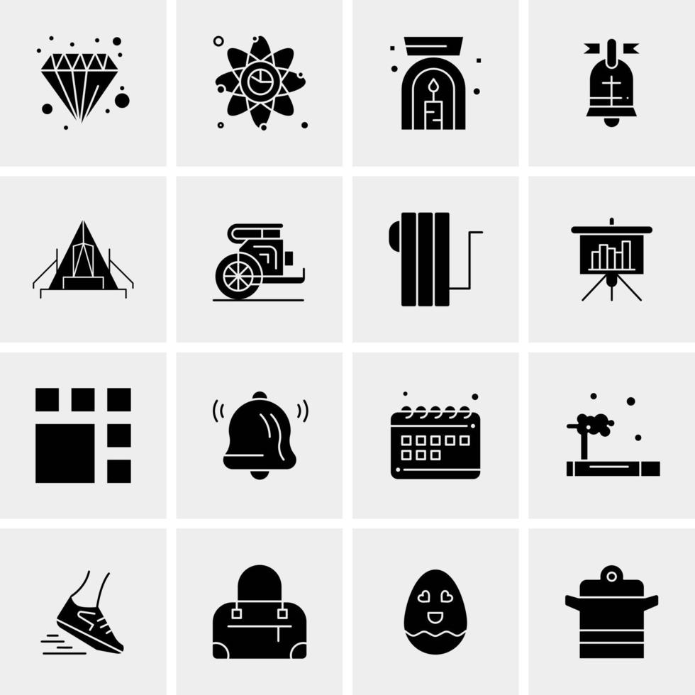 16 iconos universales de negocios vector ilustración de icono creativo para usar en proyectos relacionados con la web y dispositivos móviles