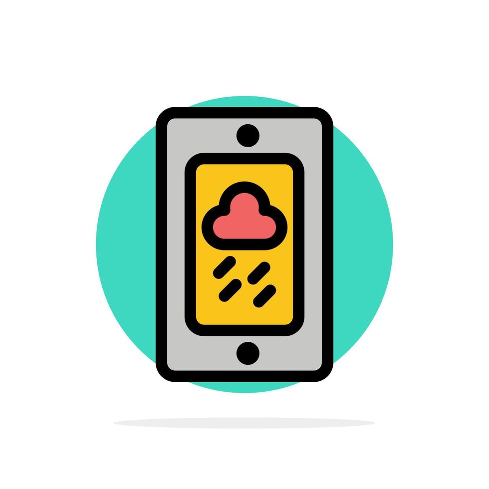 Mobile Chalk Weather Rainy Abstract Circle Background Flat color Icon vector