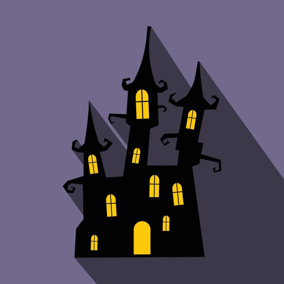 icono plano del castillo de ensueño con sombra vector