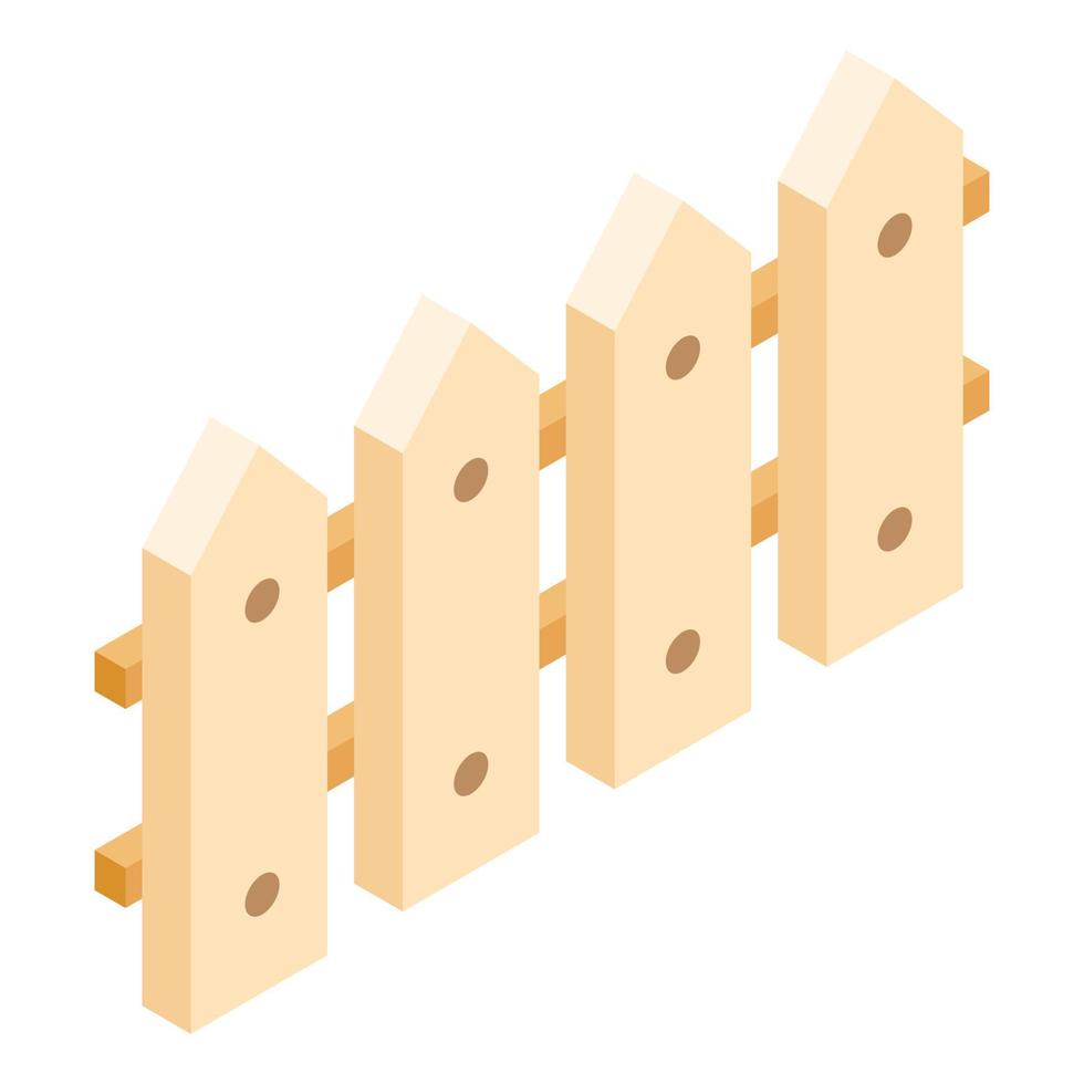 Wooden fence isometric 3d icon vector