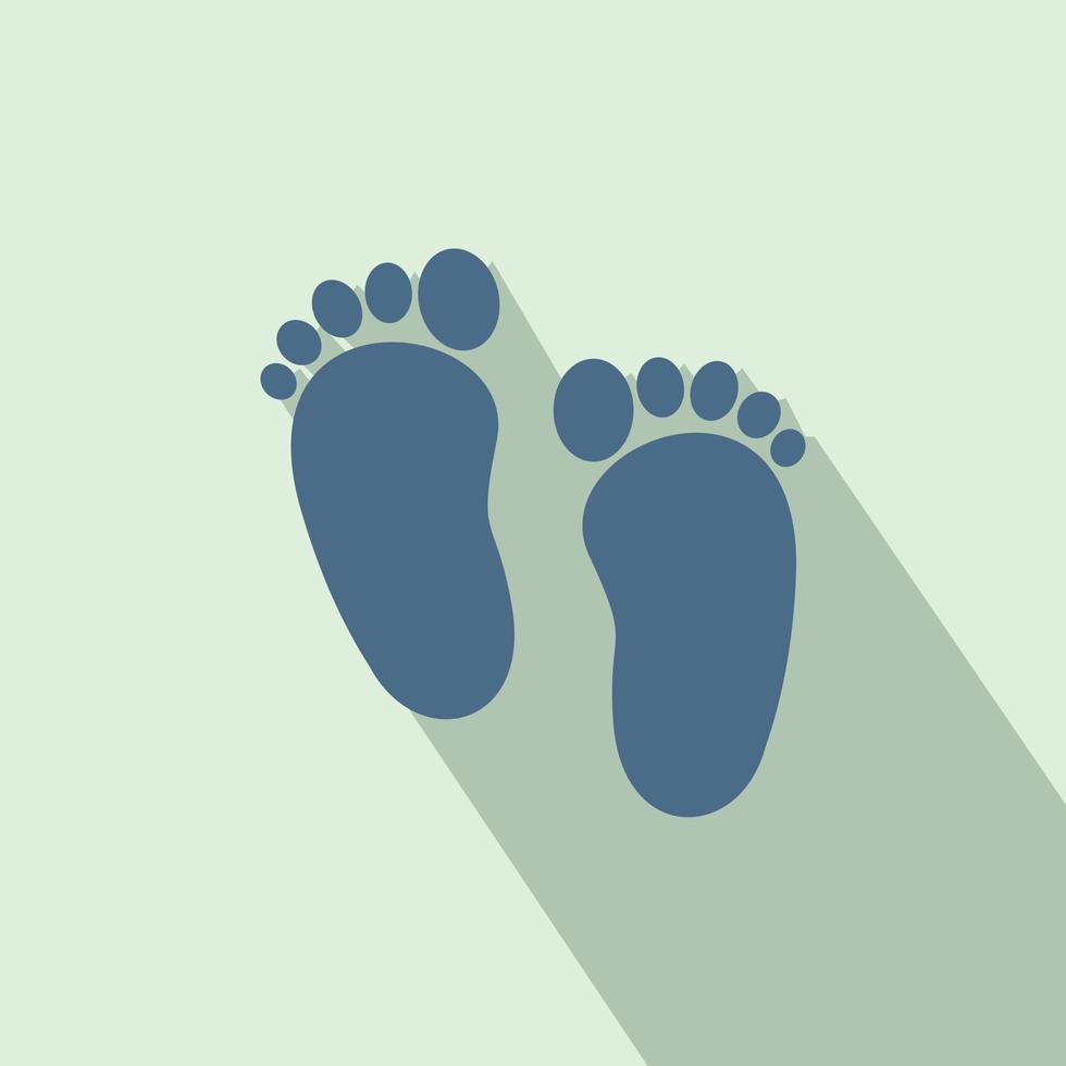 Baby footprints flat icon vector