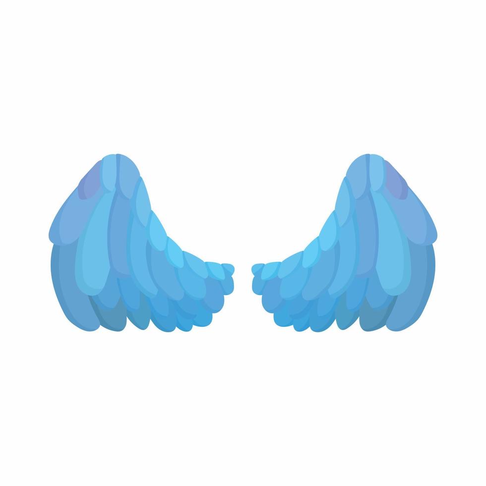 Pair of blue wings icon, cartoon style vector