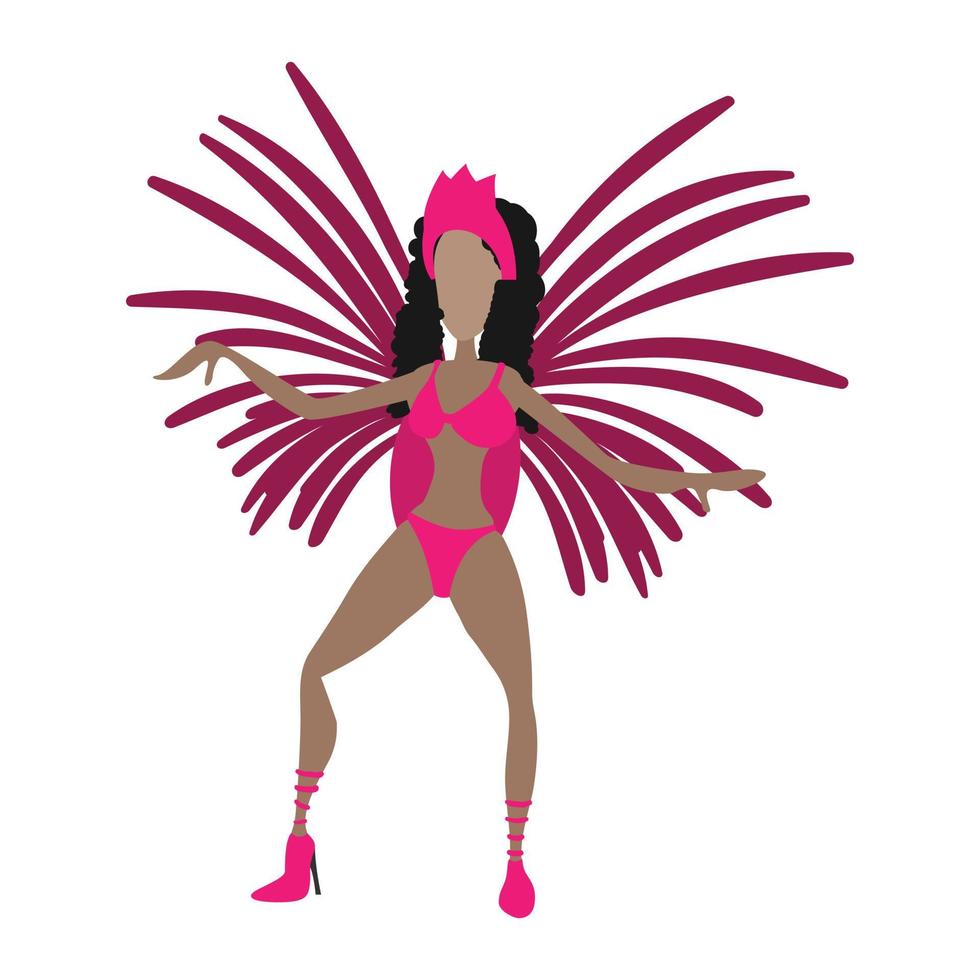 Brazilian carnival girl cartoon icon vector