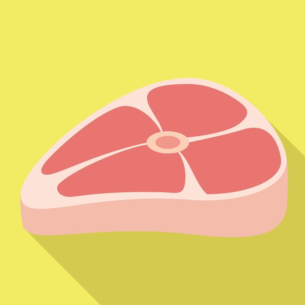 icono de bistec crudo sabroso, estilo plano vector