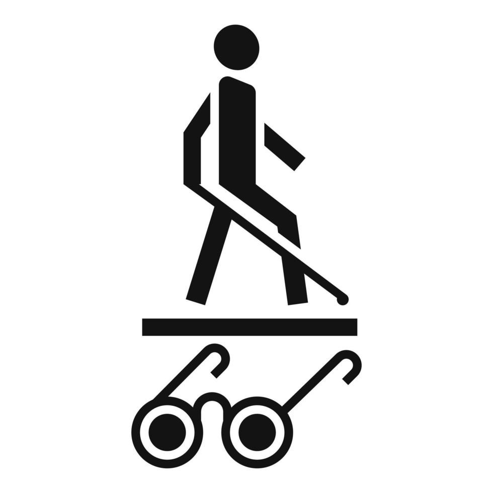Blind man glasses icon, simple style vector