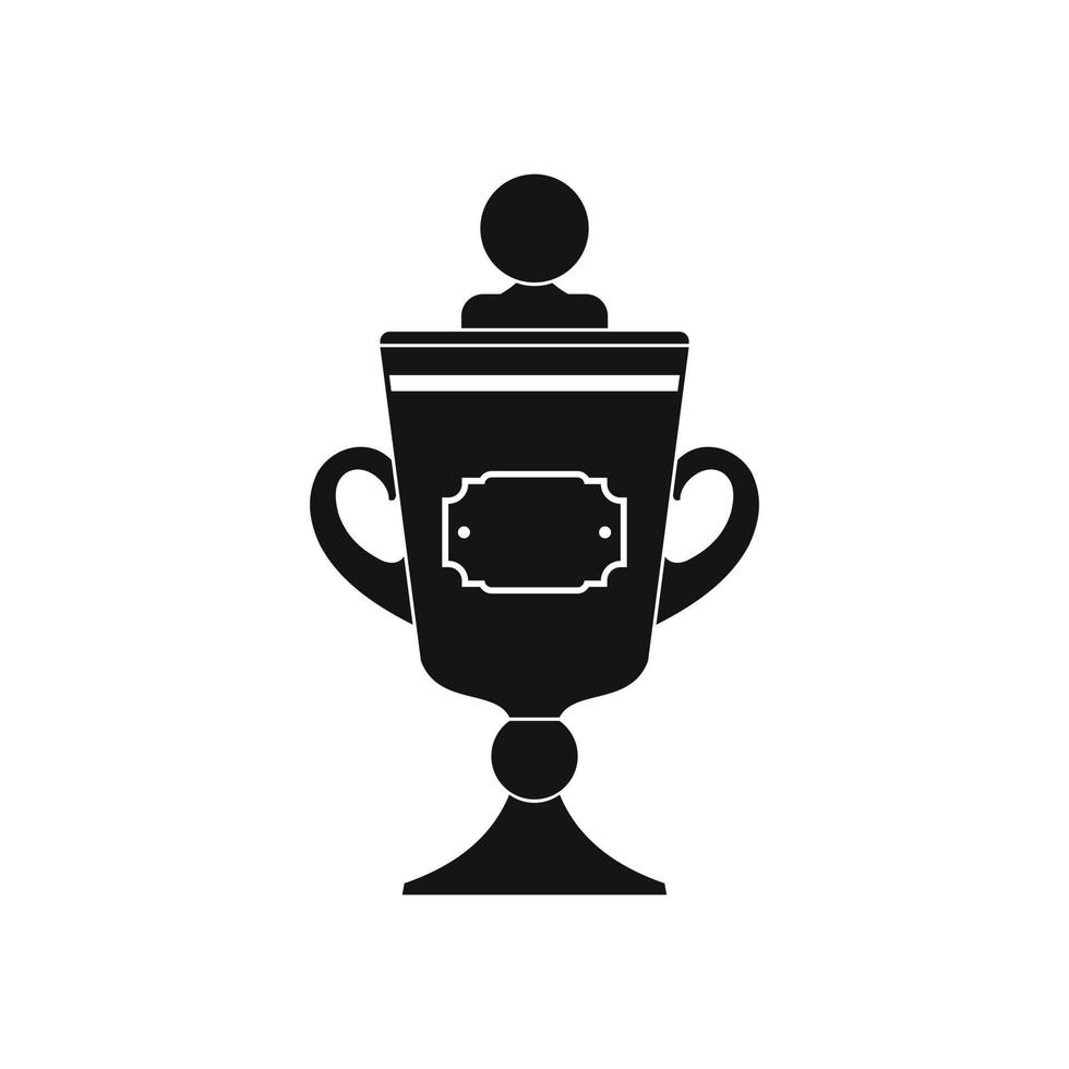 Golden trophy black simple icon vector