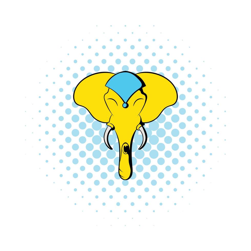 icono de cabeza de elefante, estilo comics vector