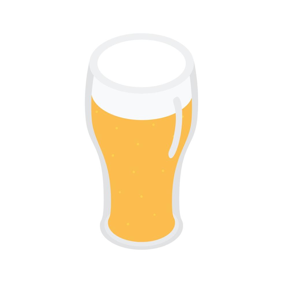 Glass of beer isometric 3d icon vector