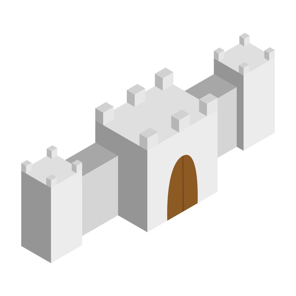 Fortress isometric 3d icon vector