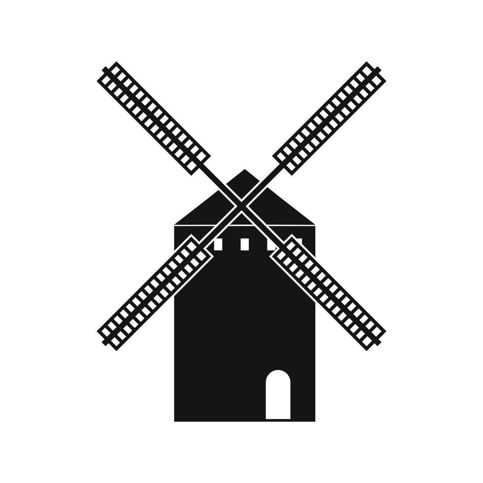 icono de molino de viento español, estilo simple vector