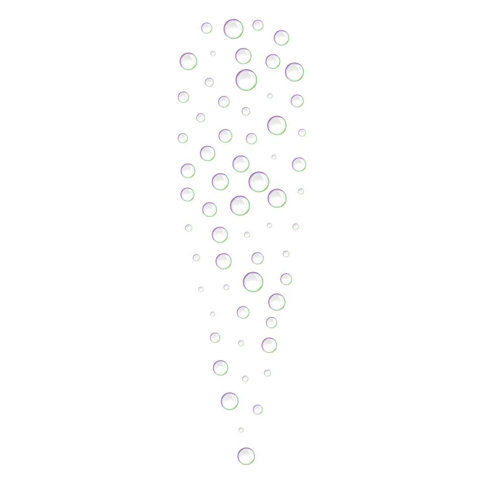 Oxygen bubbles icon, realistic style vector