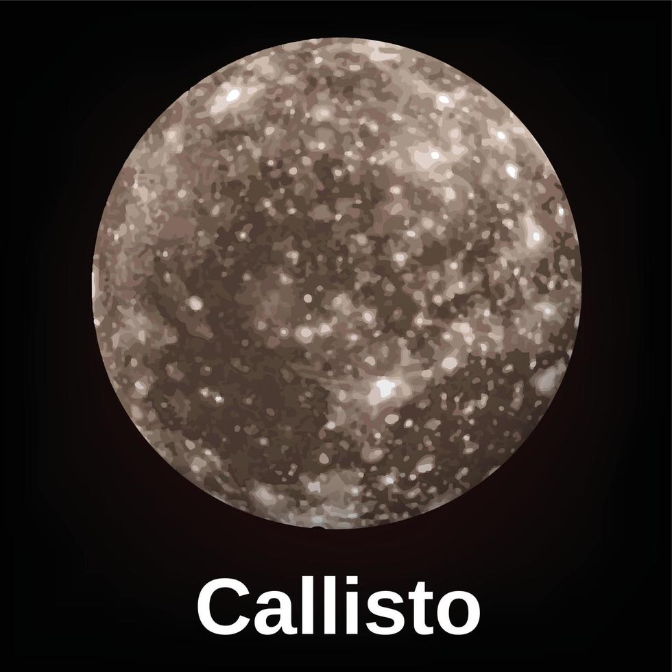 Callisto icon, realistic style vector