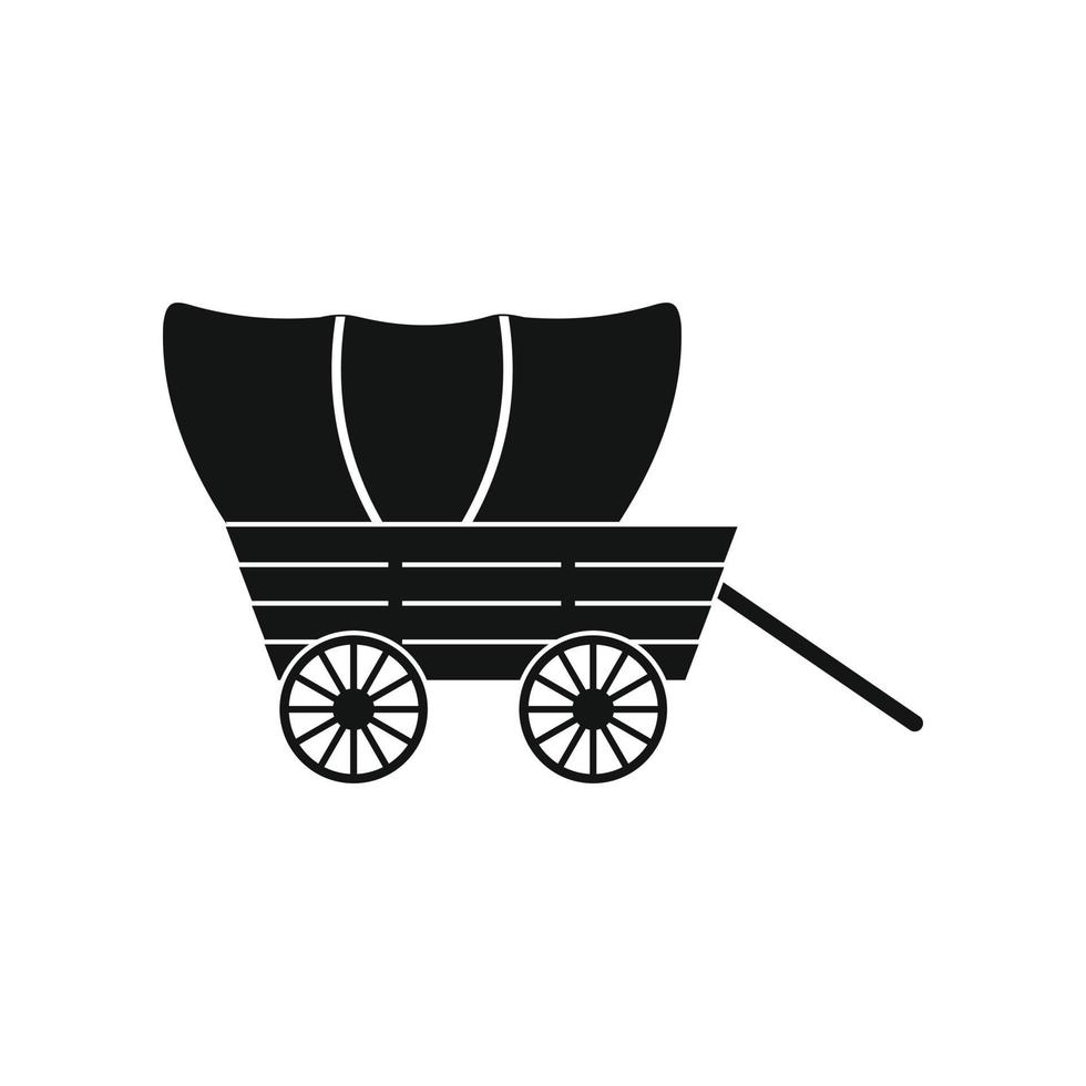 Western covered wagon icon vector
