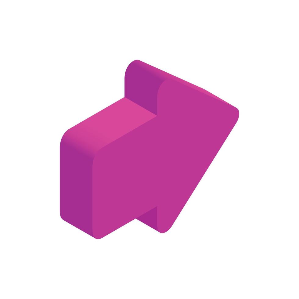 Pink arrow isometric 3d icon vector