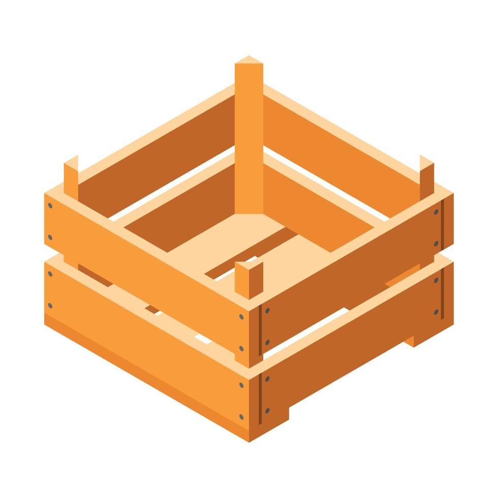 Small crate icon, isometric style vector