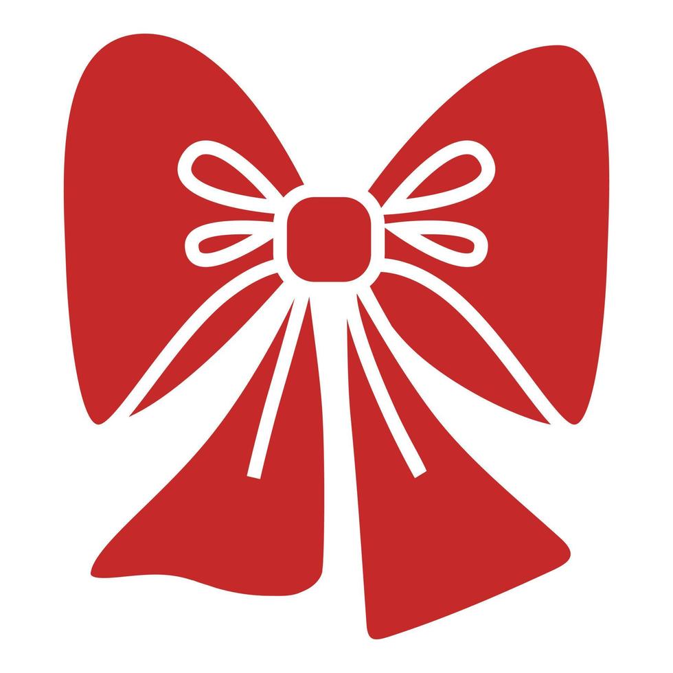 icono de arco de navidad rojo, estilo simple vector