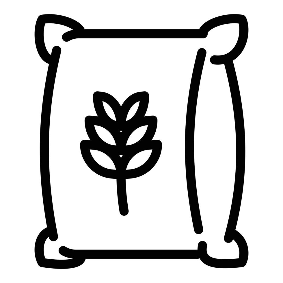 Wheat sack icon, outline style vector