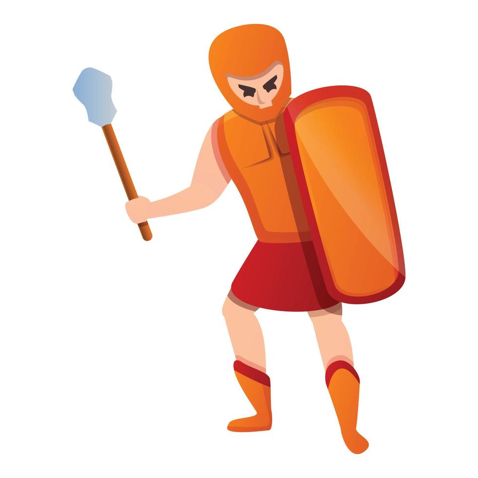 icono de gladiador de equipo, estilo de dibujos animados vector