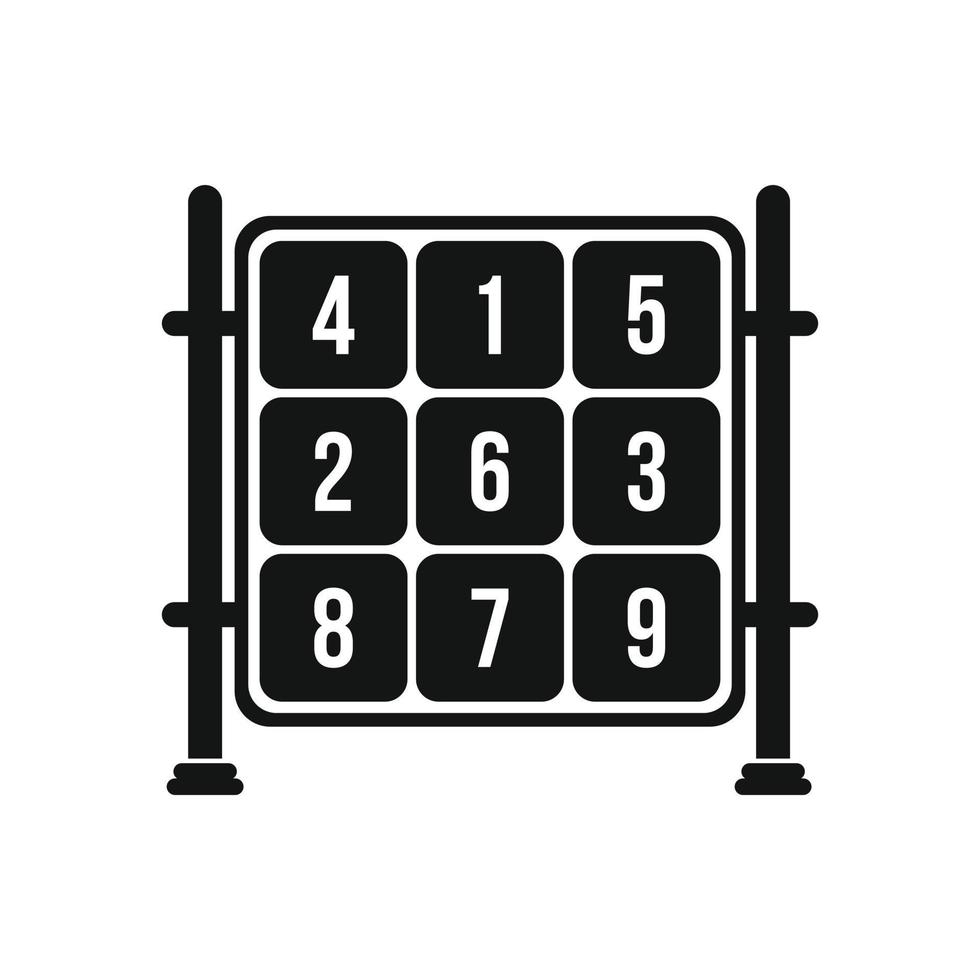 Cubes with numbers on a playground icon vector
