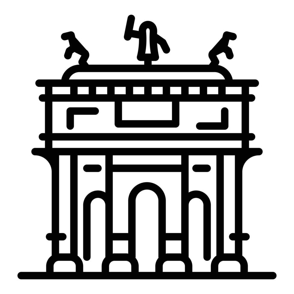 Milan arch icon, outline style vector