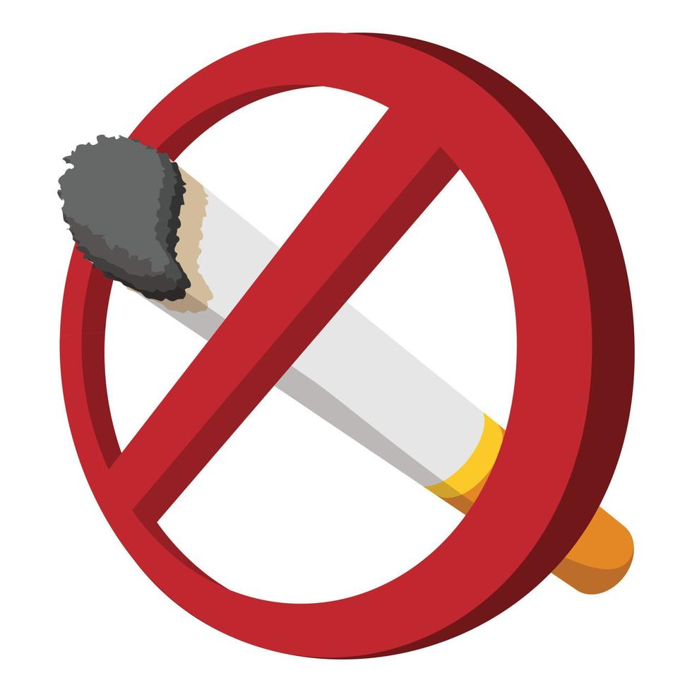 No smoking sign cartoon icon vector