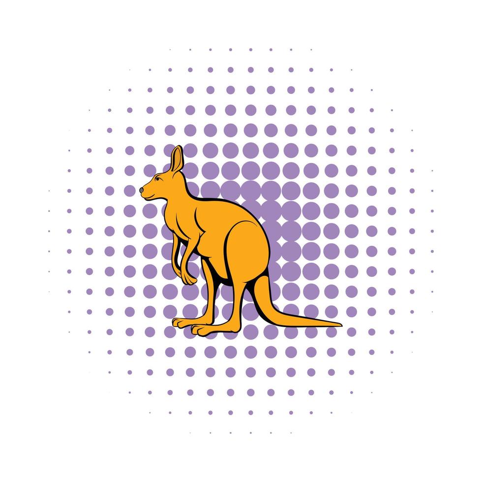 Kangaroo icon in comics style vector