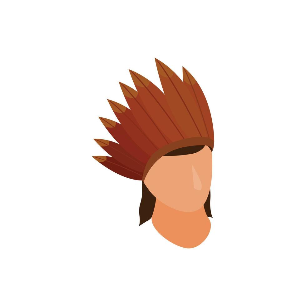 Indian with roach icon, isometric 3d style vector