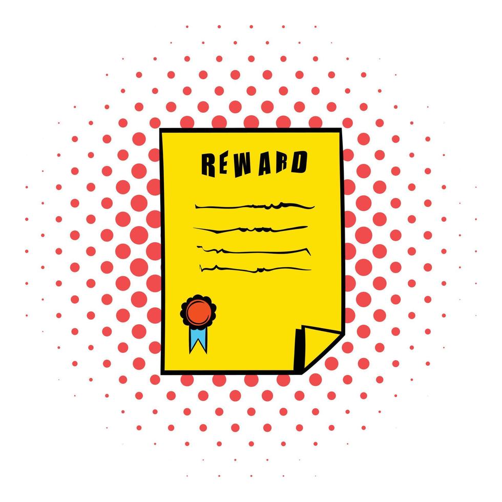 Reward icon, comics style vector