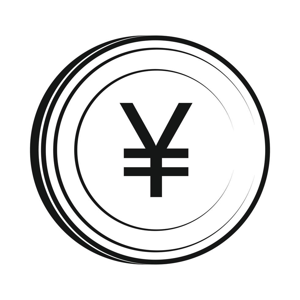 Yen icon, simple style vector