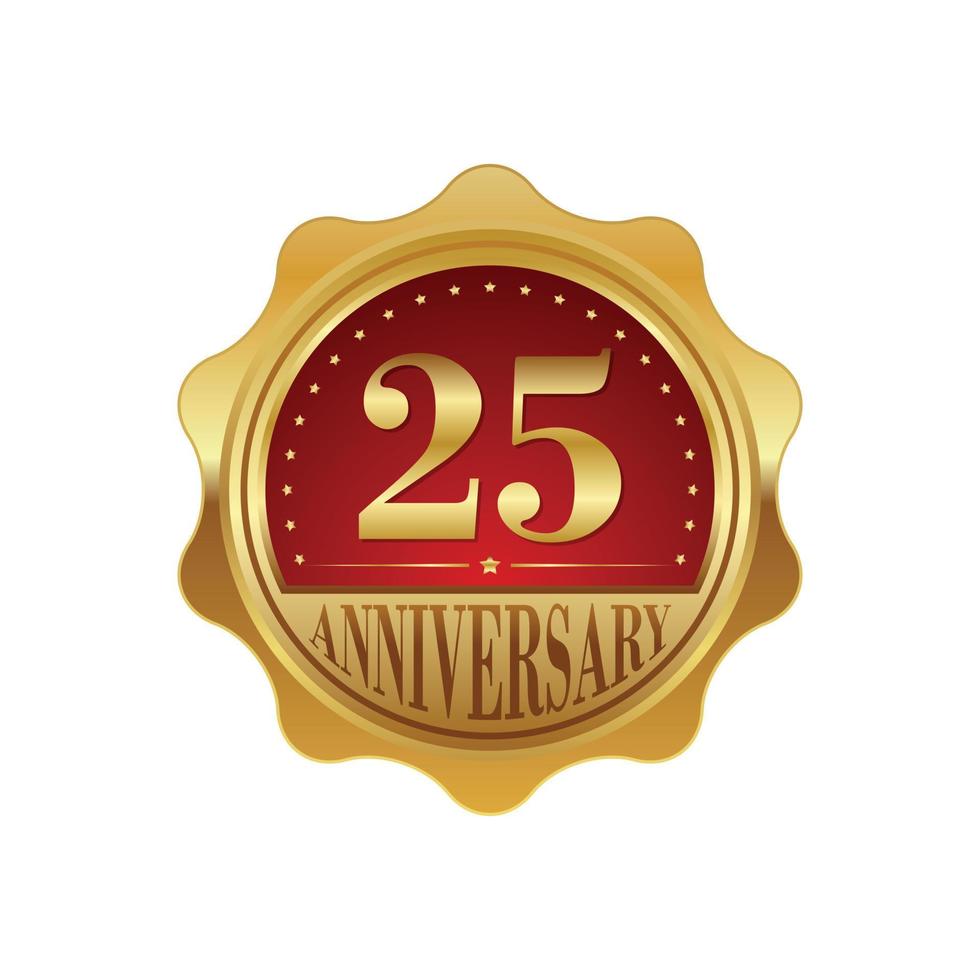 25 years anniversary golden label vector