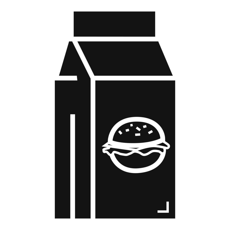 icono de lonchera de comida rápida, estilo simple vector