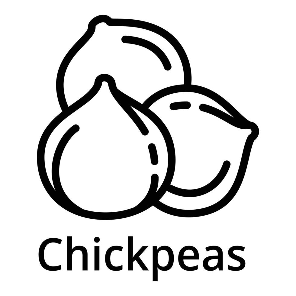 Chickpeas icon, outline style vector