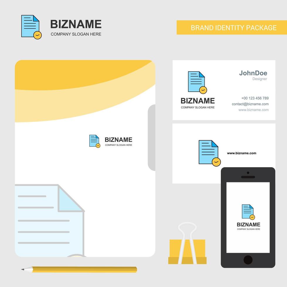 Document Business Logo File Cover Visiting Card and Mobile App Design Vector Illustration