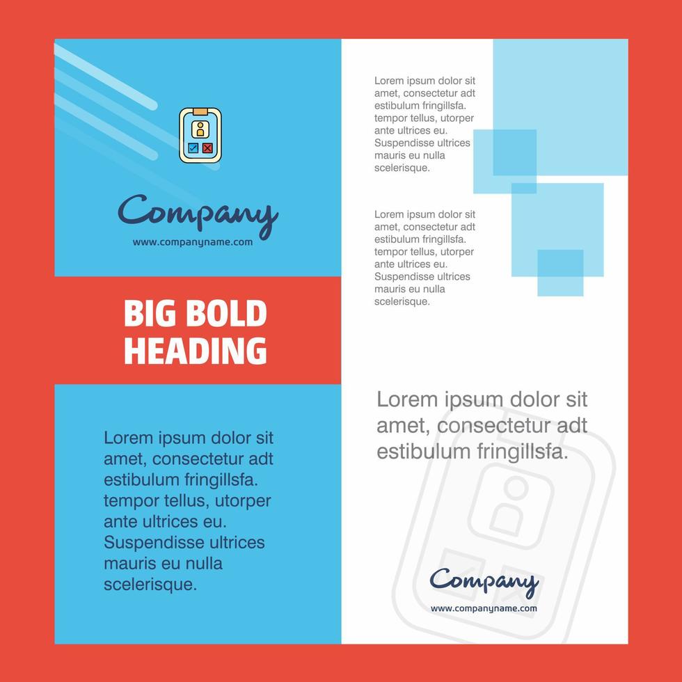 Social media user profile Company Brochure Title Page Design Company profile annual report presentations leaflet Vector Background