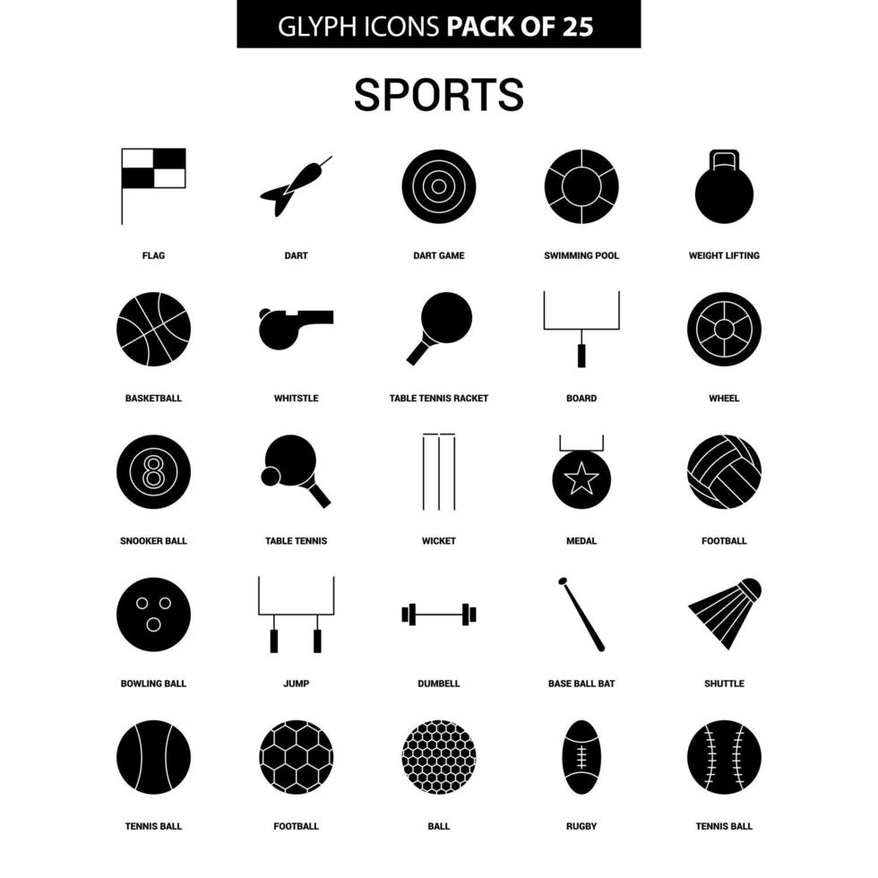 Sports Glyph Vector Icon set