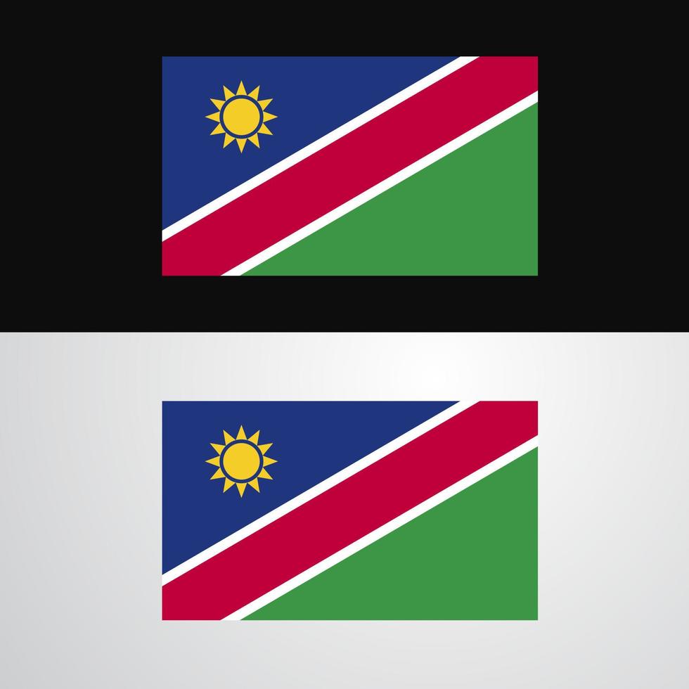 diseño de banner de bandera de namibia vector