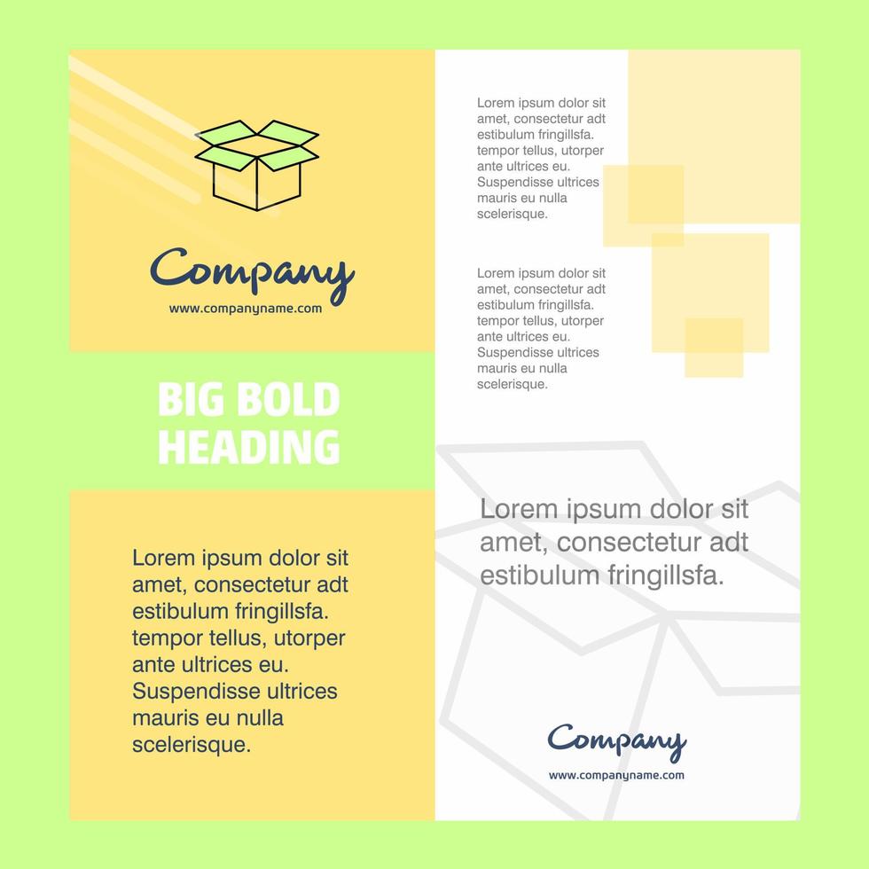 Carton Company Brochure Title Page Design Company profile annual report presentations leaflet Vector Background