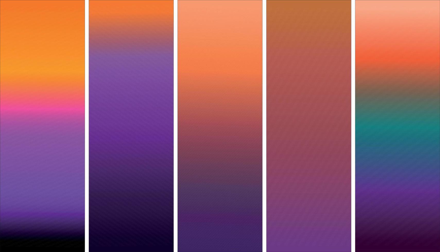 Collection of colorful smooth gradient background for graphic design. Vector illustration