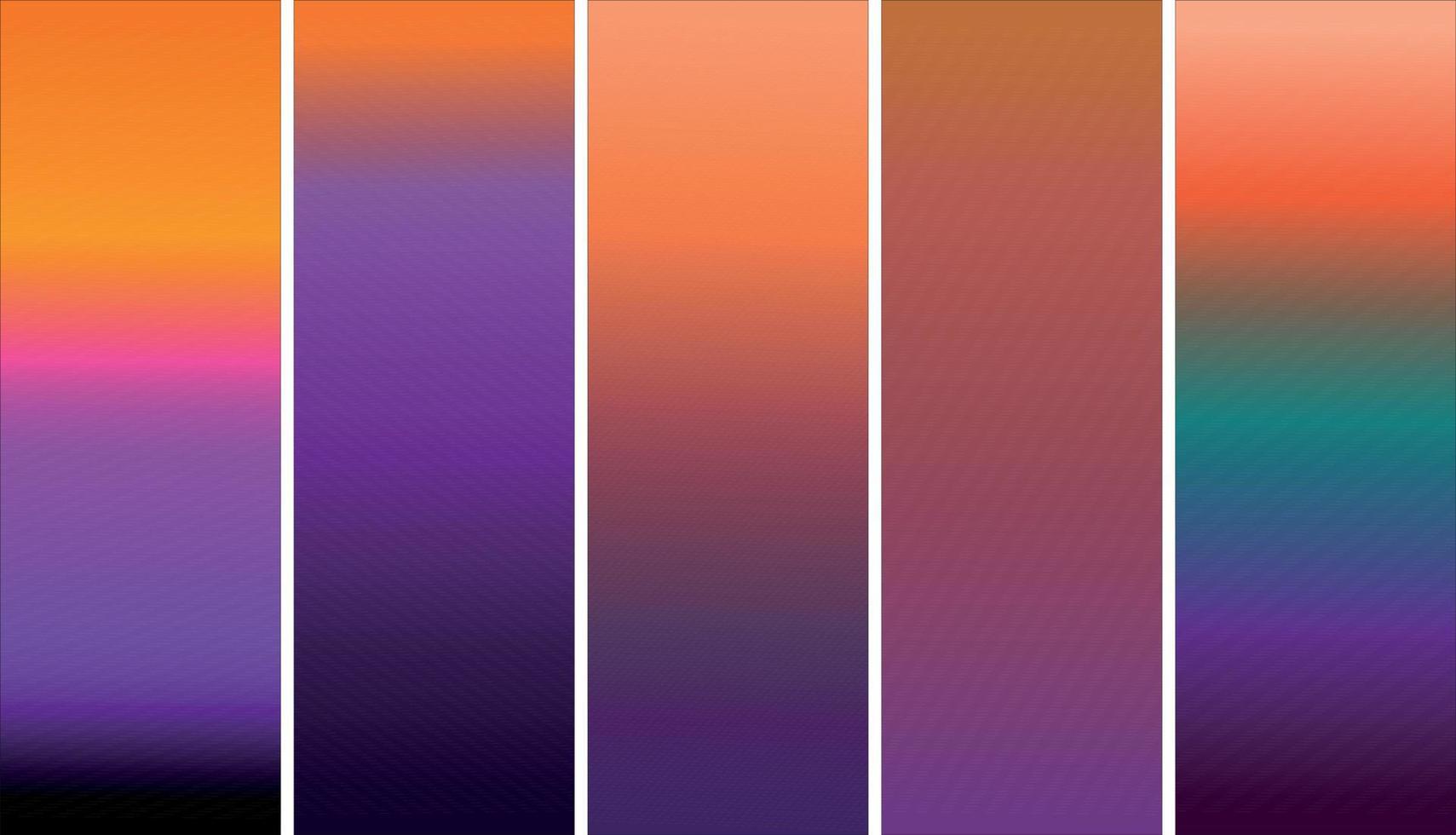 Collection of colorful smooth gradient background for graphic design. Vector illustration