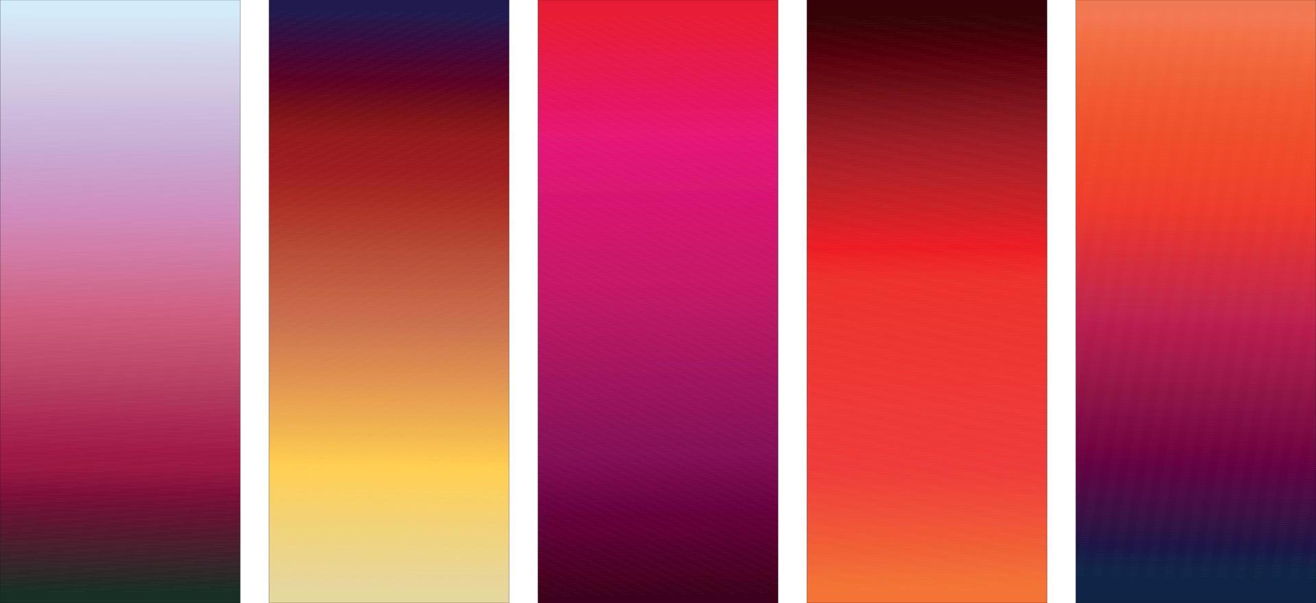 Collection of colorful smooth gradient background for graphic design. Vector illustration