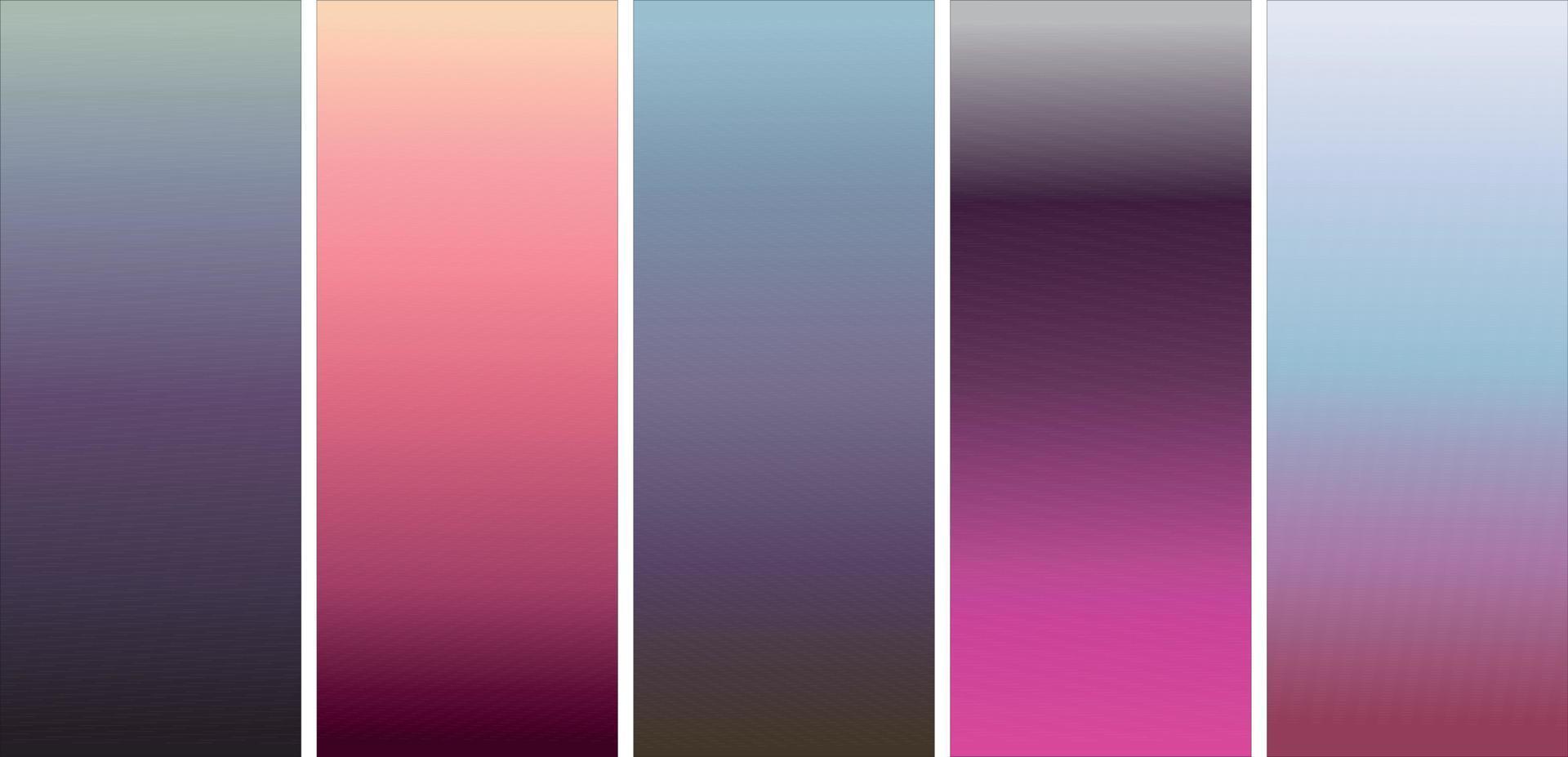 Collection of colorful smooth gradient background for graphic design. Vector illustration