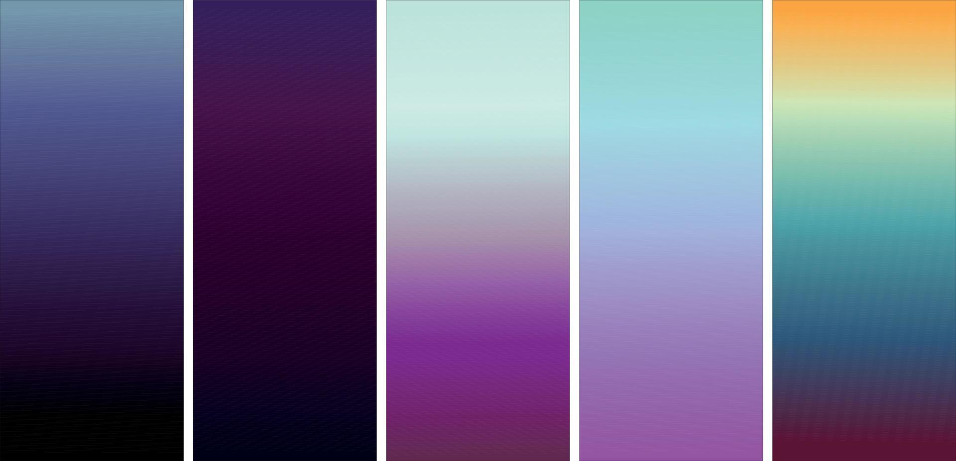 Collection of colorful smooth gradient background for graphic design. Vector illustration