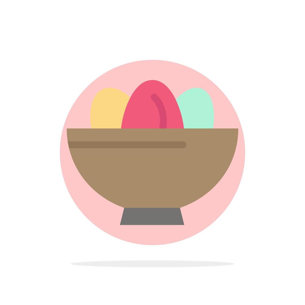 Bowl Celebration Easter Egg Nest Abstract Circle Background Flat color Icon vector