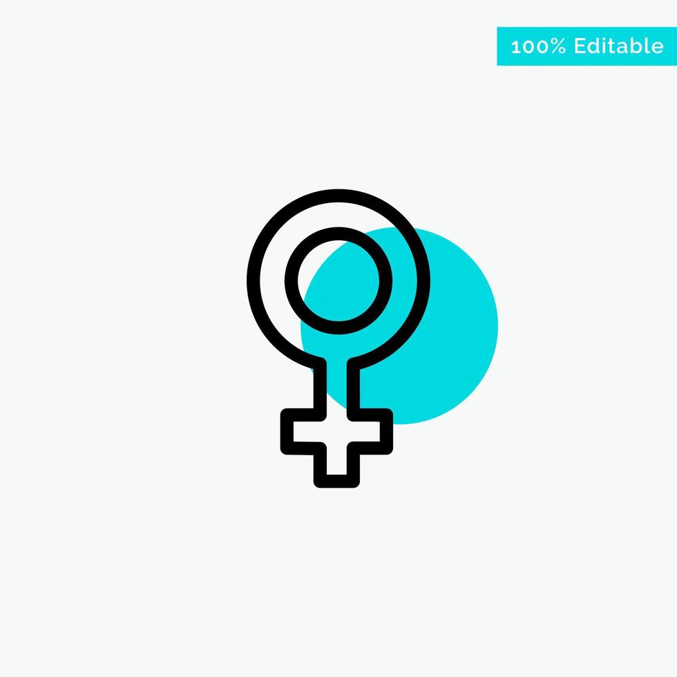 Female Symbol Gender turquoise highlight circle point Vector icon